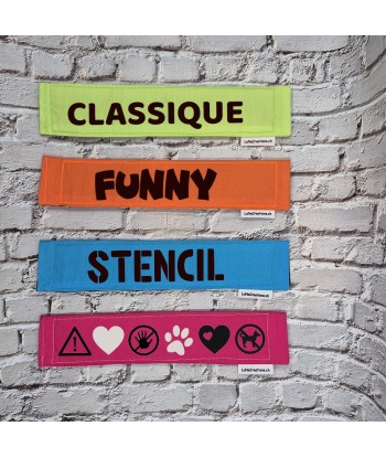 bandeau de laisse, fait main, message, chien